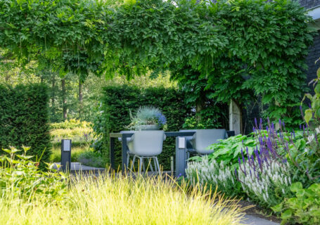 Stijlvolle moderne groene tuin